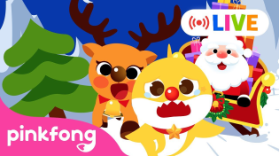 Thumbnail for [🔴LIVE] 🎄2023 Christmas Songs with Baby Shark | Rhymes For Kids | Pinkfong
