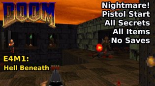 Thumbnail for Doom - E4M1: Hell Beneath (Nightmare! 100% Secrets + Items) | decino