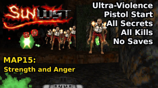 Thumbnail for Doom II: Sunlust - MAP15: Strength and Anger (Ultra-Violence 100%) | decino