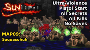 Thumbnail for Doom II: Sunlust - MAP09: Saquasohuh (Ultra-Violence 100%) | decino