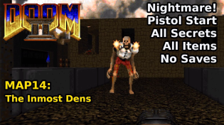 Thumbnail for Doom II - MAP14: The Inmost Dens (Nightmare! 100% Secrets + Items) | decino