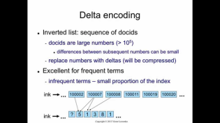 Thumbnail for Indexing 6: delta encoding (compression) | Victor Lavrenko