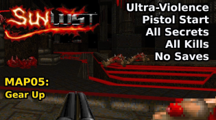 Thumbnail for Doom II: Sunlust - MAP05: Gear Up (Ultra-Violence 100%) | decino