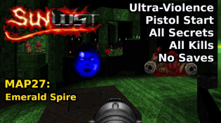 Thumbnail for Doom II: Sunlust - MAP27: Emerald Spire (Ultra-Violence 100%) | decino