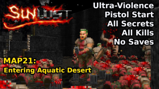 Thumbnail for Doom II: Sunlust - MAP21: Entering Aquatic Desert (Ultra-Violence 100%) | decino
