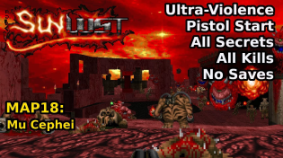 Thumbnail for Doom II: Sunlust - MAP18: Mu Cephei (Ultra-Violence 100%) | decino